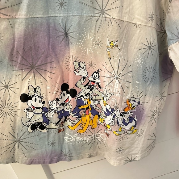 DISNEYLAND 100 Year L Pastel Silver firework long sleeve woman cotton tunic - Picture 13 of 14